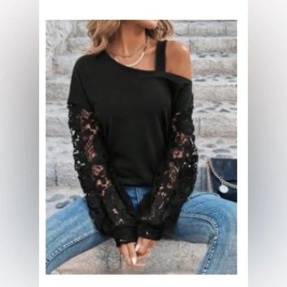 SHEIN black lace top - Picture 1 of 6